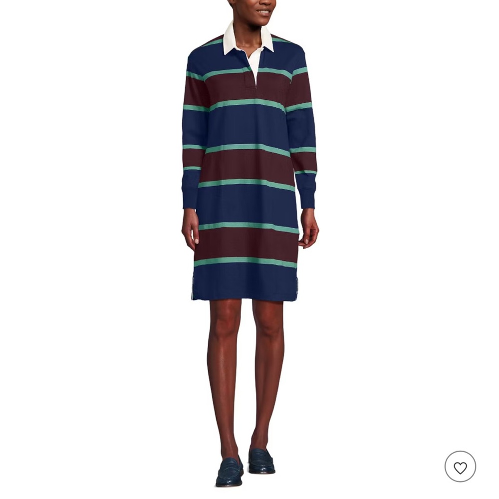Lands' End Women's Long Sleeve Rugby Dress